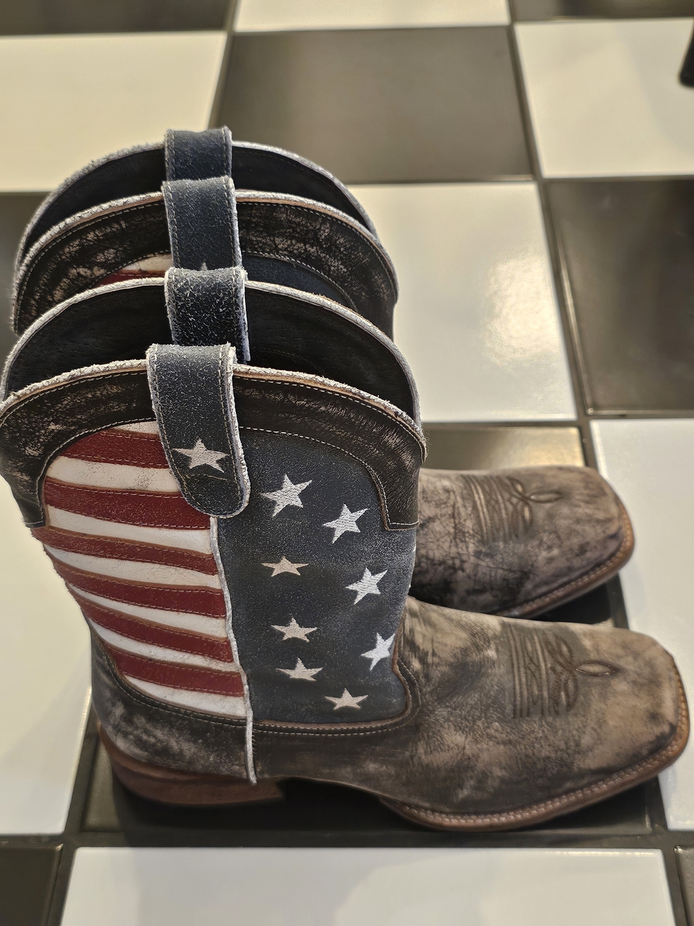 Roper Brown and Black Leather Men's Boots - USA Label